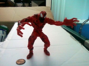 Oh no, Carnage (the action figure)! Spiderman's nemesis!